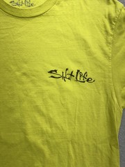 Salt Life Fishing Graphic T Shirt Short Sleeve Adult M Safety Yellow