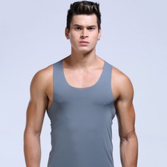 Mens Ice Silk Underwear Tank Top Shirt Sleeveless T-Shirt Sexy Wife Beater