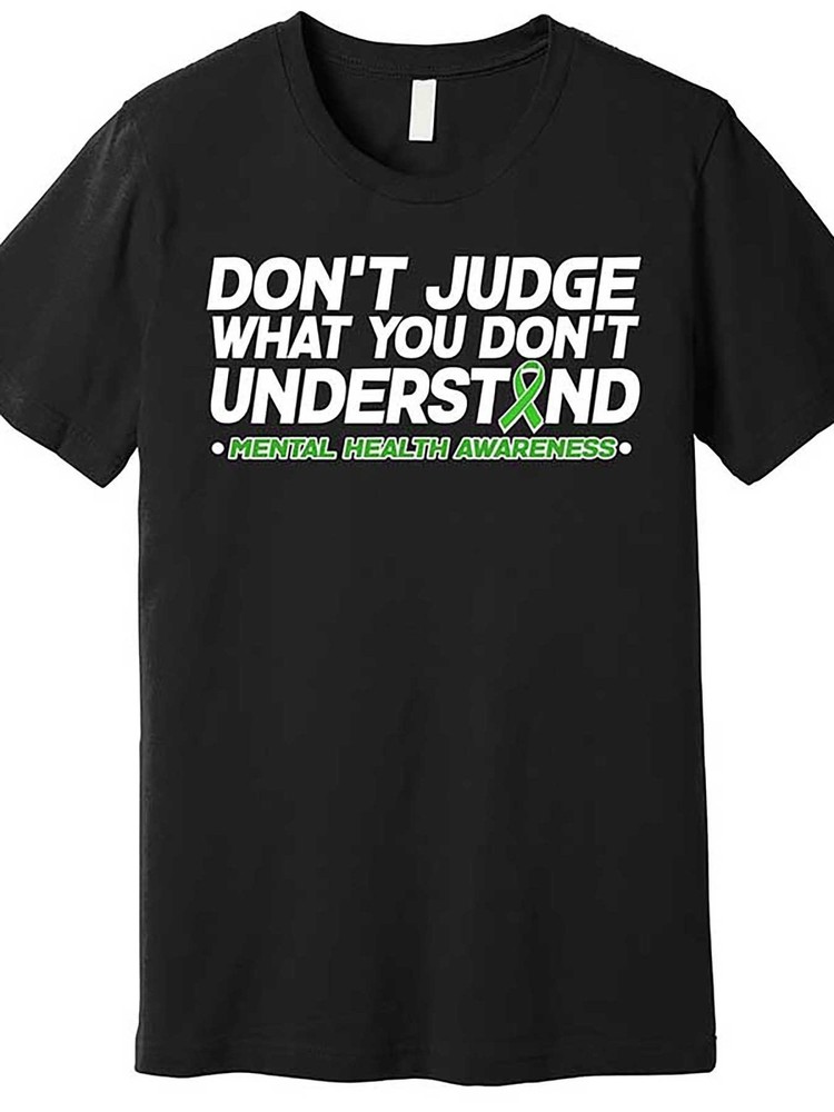 Men’s Mental Health Awareness T Shirt 180g 100% Cotton Green Ribbon