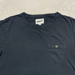 Pact Pocket T Shirt Mens M Black Organic Cotton Linen Thin Sustainable