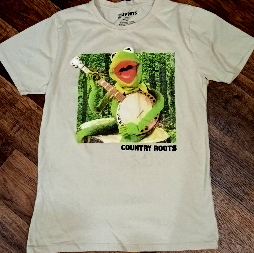 KERMIT COUNTRY ROOTS GRAPHIC TEE MENS MEDIUM MUPPETS BANJO
