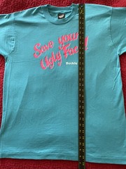 Size XL – Vintage Buckle Up Save Your UGLY FACE Shirt – Rare HTF Deadstock 1980s