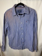 American Eagle Outfitters Xl Blue Button Up Shirt, Shirt Is Slightly Discolored