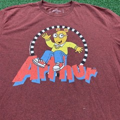 Arthur PBS Cartoon Intro T-Shirt Short Sleeve Red Mens Size 2XL