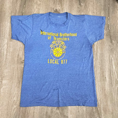 Vintage 80s Teamsters T Shirt Vtg 1980s Paper Thin Burnout WorK Tee Union USA L