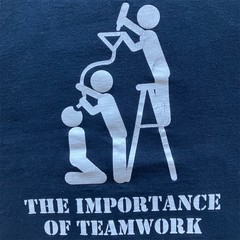 Vintage Y2K Humor Cut Off Tee Shirt Funny Comedy Party Beer Team Work VTG 90s