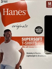 Hanes T-Shirts, 3 Pack, Men’s Stretch Crew Neck Supersoft, Size Medium