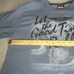 Harley-Davidson Shirt Mens Large Blue Let The Good Times Roll Lone Wolf Spokane