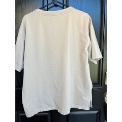 Uniqlo Airism Cotton Oversized V-Neck T-Shirt Beige Tan Mens XL Short Sleeve Tee