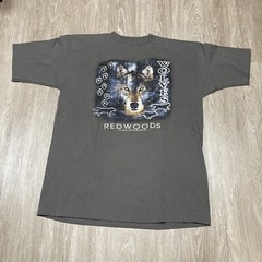 Wolf Shirt XL Vintage 90s Y2k Animal Nature Wolves Pack Redwoods California Tee
