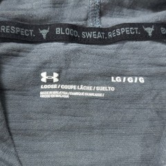 Under Armour Drawstring Hooded Short Sleeve Graphic Shirt Mens Size L Gray