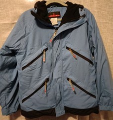 Vintage Kemper Ski Snowboard Jacket Blue Waterproof Nylon Fleece Lined Size 16