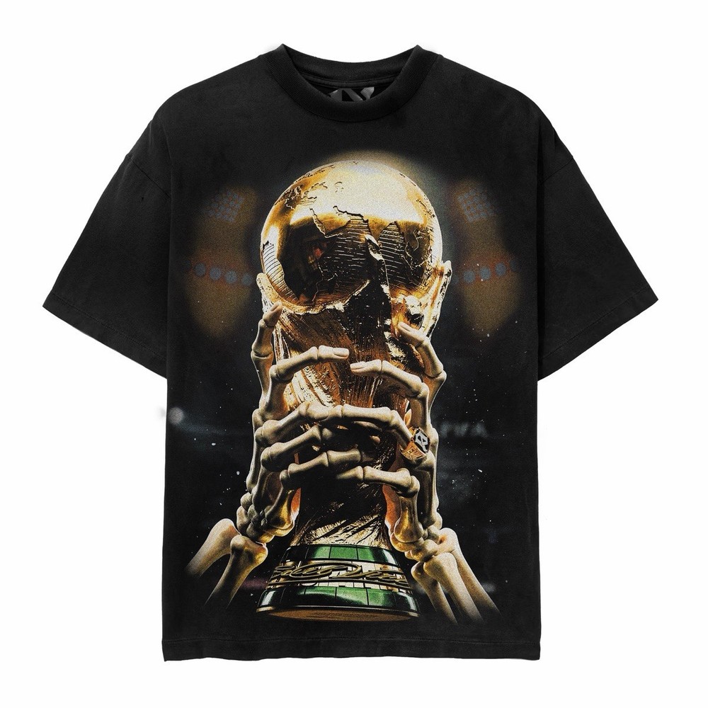 Evil Vice World Cup T-Shirt XL Black Soccer Trophy Skull Godspeed HELLSTAR NWT