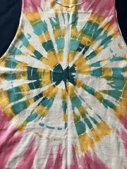 Tie Dye Cut-Off Muscle Tank Men’s XL Bright Colors Pink Teal Yellow