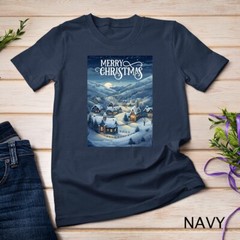 Christmas Church in the Mountains A Peaceful Scene #4 Funny Unisex T-shirt