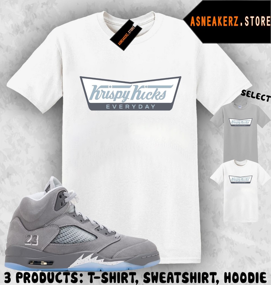 Tee Shirt Matching AJ 5 Wolf Grey 2026 To Match Sneaker Krispy Kicks T-Shirt