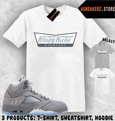 Tee Shirt Matching AJ 5 Wolf Grey 2026 To Match Sneaker Krispy Kicks T-Shirt