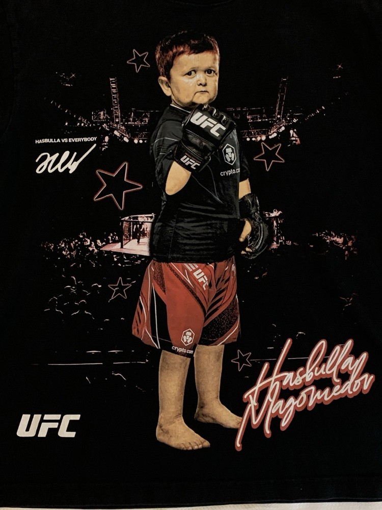 UFC Hasbulla Magomedov vs Everybody 100% Cotton Black T-Shirt Size Medium