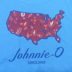 JOHNNIE O Mens M MEDIUM T SHIRT BREWS N VIEWS MALIBLU BLUE RED DALE 2.0 GOLF USA