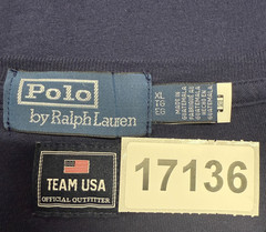Polo Ralph Lauren T Shirt Mens XL Blue Red Team USA 24 Long Sleeve Graphic Print