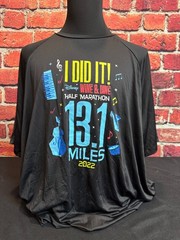RunDisney 2022 13.1 Miles Black Shirt “I DID IT” Wine Dine Half Marathon 3XL NWT