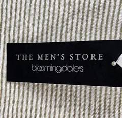 Men’s Store Bloomingdale’s 100% Linen Striped Tee Mermaid XL