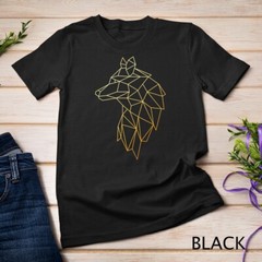 Wolf Shirt Geometric abstract Gold wolf polygonal T-Shirt Unisex T-shirt