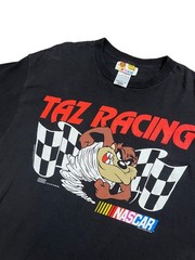 Vintage Looney Tunes Taz NASCAR Racing Graphic T-Shirt 90s Sz L