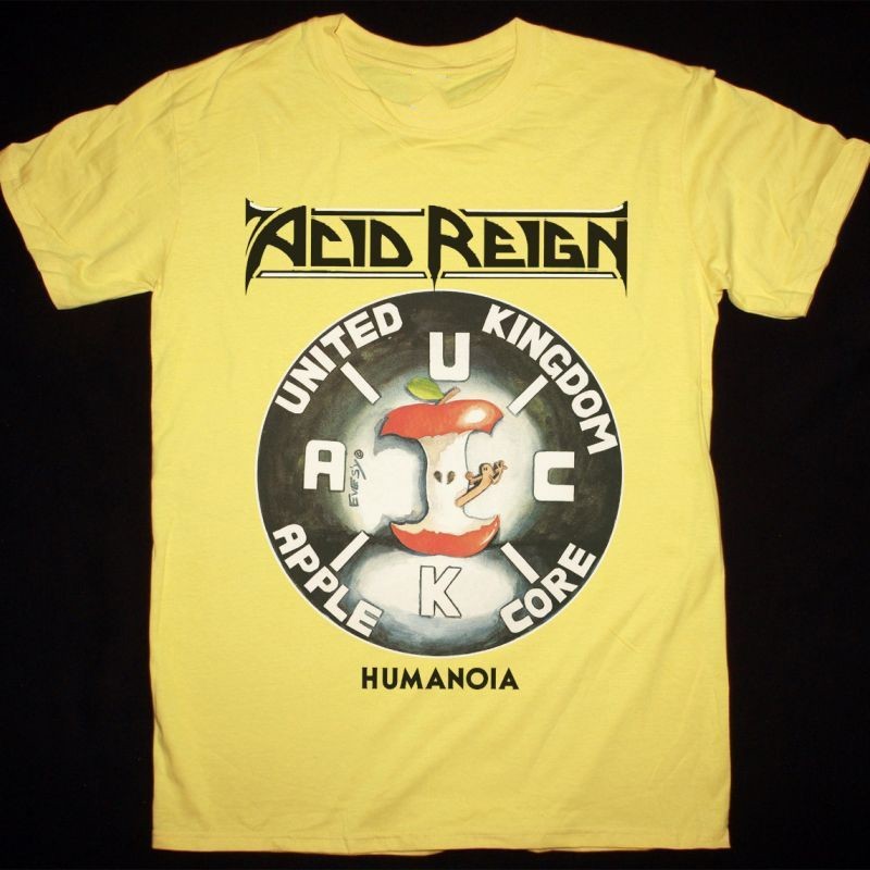 NEW ACID REIGN Band HUMANOIA Album Heavy Cotton Yellow T Shirt S-5XL EN767