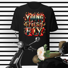 Big Tall Small Young Fresh & Fly Graphic Tee Shirt Hip Pro Club Shaka Sneaker T