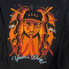 ASAP Mob Yams Day 2020 Long Sleeve Graphic T-Shirt Black Mens Medium Concert Rap