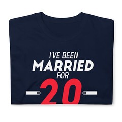20 Years Wedding Funny Couple Anniversary Husband Wife 20 Years Married T-Shirt