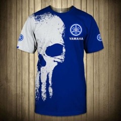 Hot Yamaha Skull Blue Racing Team T-shirt 3D Full Men’s Size S-5XL Printed 3D