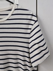 J. CREW Men’s Slim Washed Short Sleeve Navy Stripe, Medium