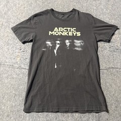 Arctic Monkeys T Shirt Mens Small Graphic Print Short Sleeves Logo Spellout Gray