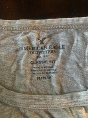 Vintage American Eagle Gray Graphic Logo Tee Classic Fit Crew Neck Men’s M