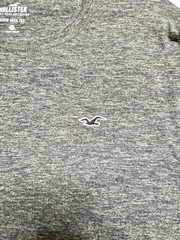Hollister Must-Have Collection Men’s L Gray/green Heathered Logo Crew Neck Tee