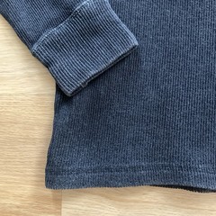 Double RL RRL Ralph Lauren Waffle Knit Long Sleeve Shirt Tee Size Med Dark Gray
