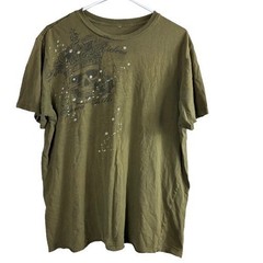 Archaic by Affliction Distressed Olive Green Sz XL Y2K Cyber Grunge