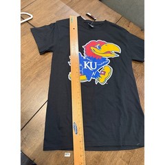 Kansas Jayhawks KU NCAA Black Graphic T-Shirt Bay Island Sportswear Small NWT