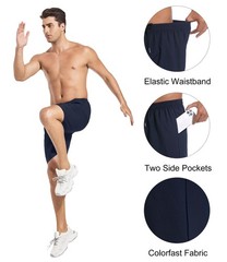 Kinglaman 5 Pack Mens Athletic Gym Workout Medium, 3 Black 1 Blue 1 Gray