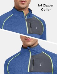 Men’s Long Sleeve Quick Dry Lightweight Running Exercise Sports T-Shirt Top B…