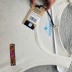 Chubbies Tank Top Men’s Small Multi Oatmeal Heather Stretch Graphic Print Back