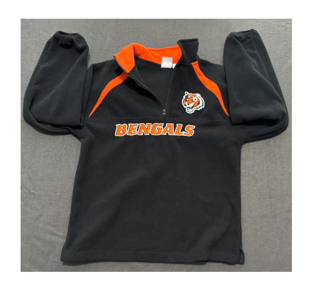 NFL BENGALS LONG SLEEVE/COLLARED NECK/ ZIPPER SWEATSHIRT? SIZE L