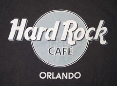 VINTAGE 90s HARD ROCK CAFE Orlando Black T-Shirt, Size Large USA 1999/Y2K
