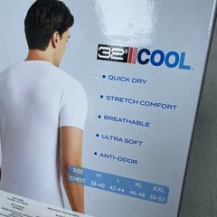 32 Degrees Cool Mens 3pk Crew Neck T-Shirts Medium White a0762