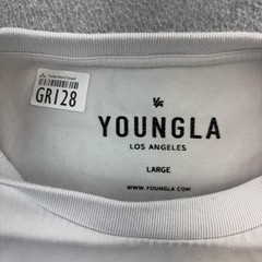 YoungLA Shirt Mens Large White Samurai Graphic Long Sleeve Tee Casual Adult