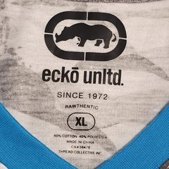 Ecko Unltd V-Neck Blue Atomic With Camo Men’s T-Shirt Size X-Large NWT