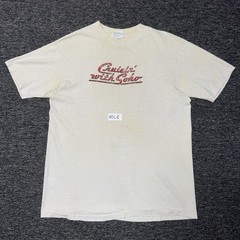 Vintage 90s RARE Soho Natural Soda White Single Stitch Promo T-Shirt Mens Sz L