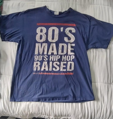 80s made 90s Hip hop raised used tee – Size XL